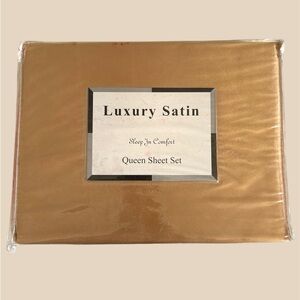 Gold Satin Bedding Sheets Set